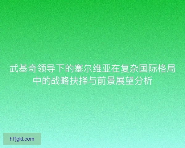 武基奇领导下的塞尔维亚在复杂国际格局中的战略抉择与前景展望分析