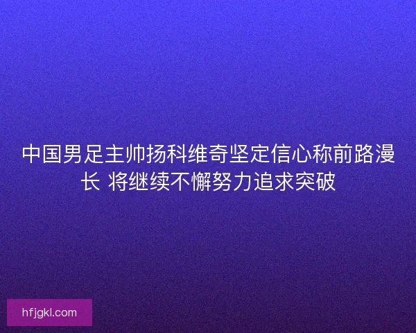 中国男足主帅扬科维奇坚定信心称前路漫长 将继续不懈努力追求突破 中国男足主帅扬科维奇坚定信心称前路漫长 将继续不懈努力追求突破