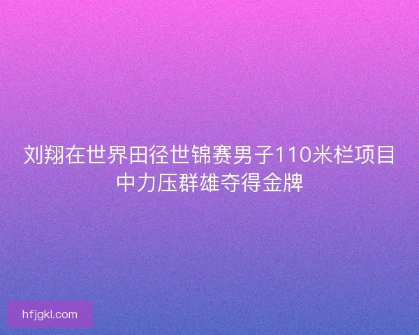 刘翔在世界田径世锦赛男子110米栏项目中力压群雄夺得金牌 刘翔在世界田径世锦赛男子110米栏项目中力压群雄夺得金牌